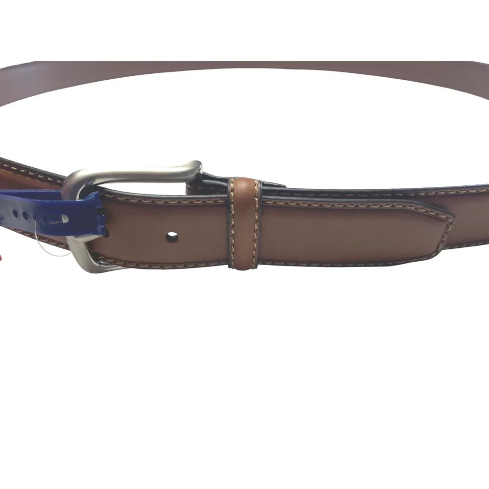 Tommy Hilfiger Brown Coated Leather Belt Vintage 90s Men's 54-56